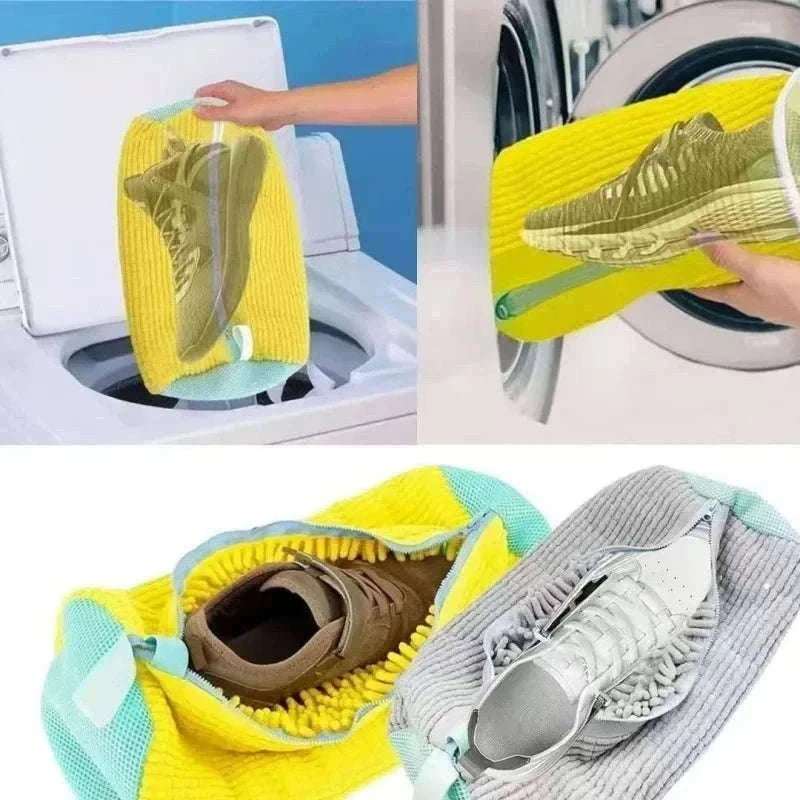 Padded Net Shoe Laundry Bag for Gentle Shoe Washing-1PCS-yellow