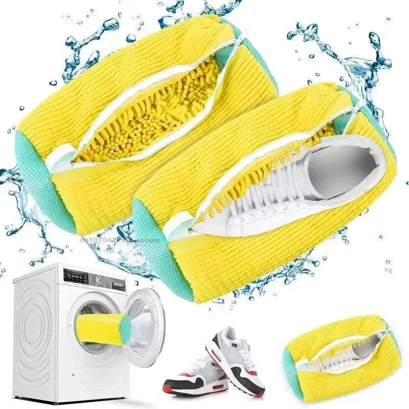 Padded Net Shoe Laundry Bag for Gentle Shoe Washing-1PCS-yellow