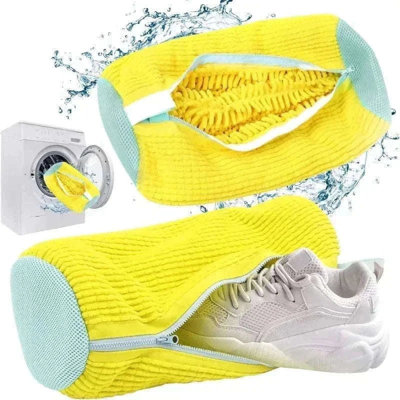 Padded Net Shoe Laundry Bag for Gentle Shoe Washing-1PCS-yellow