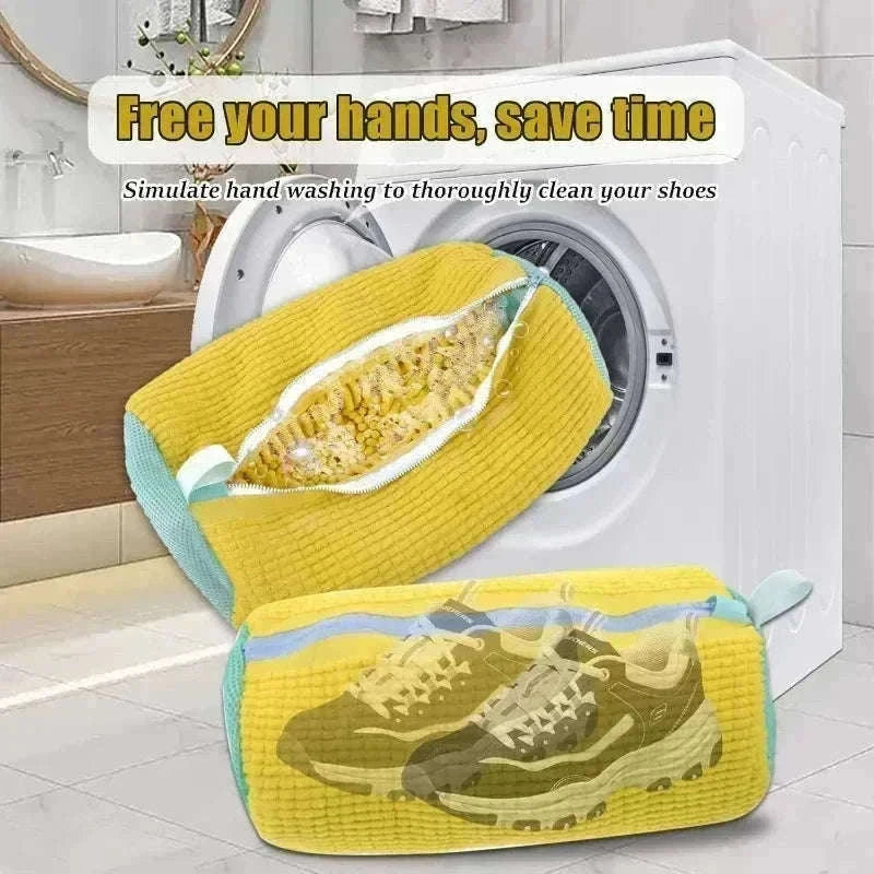 Padded Net Shoe Laundry Bag for Gentle Shoe Washing-1PCS-yellow