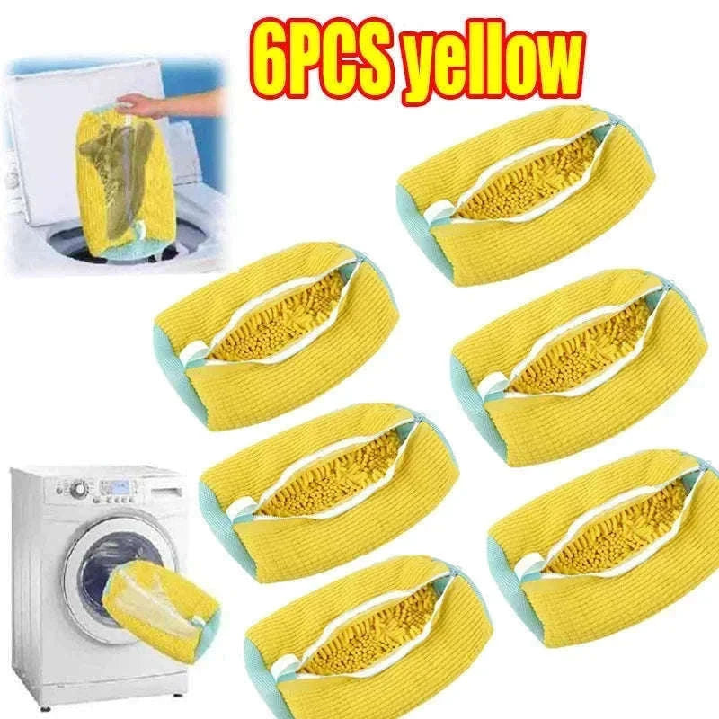 Padded Net Shoe Laundry Bag for Gentle Shoe Washing-1PCS-yellow