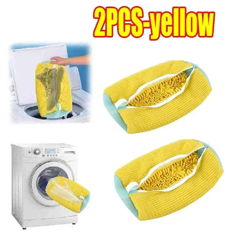 Padded Net Shoe Laundry Bag for Gentle Shoe Washing-1PCS-yellow