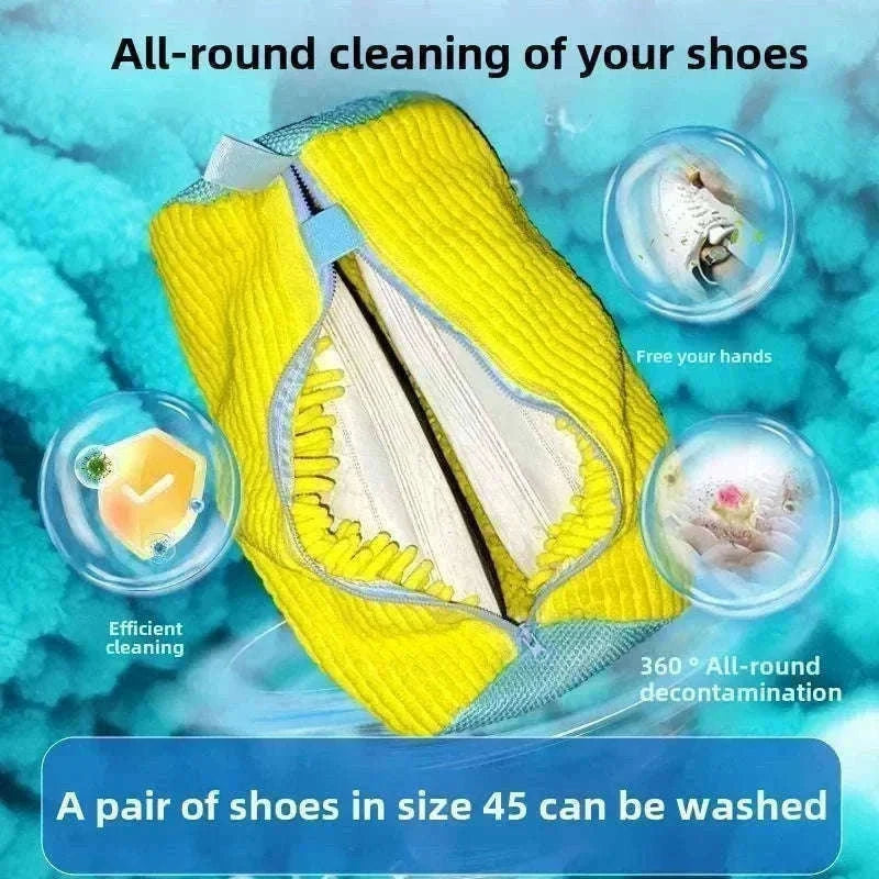 Padded Net Shoe Laundry Bag for Gentle Shoe Washing-1PCS-yellow
