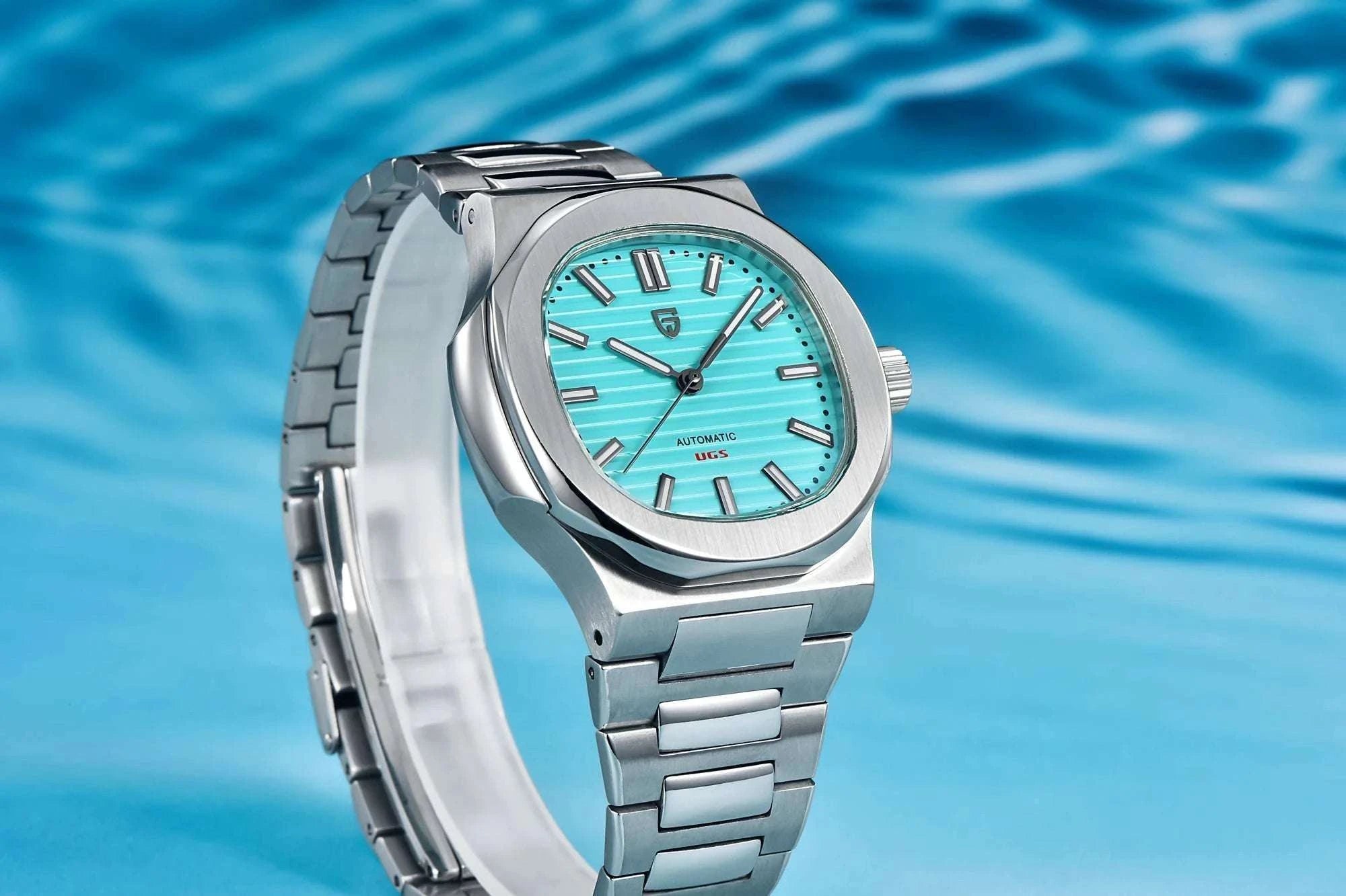 Pagani Design 40MM Automatic Men's Watch with Sapphire Glass-Ice Blue / france