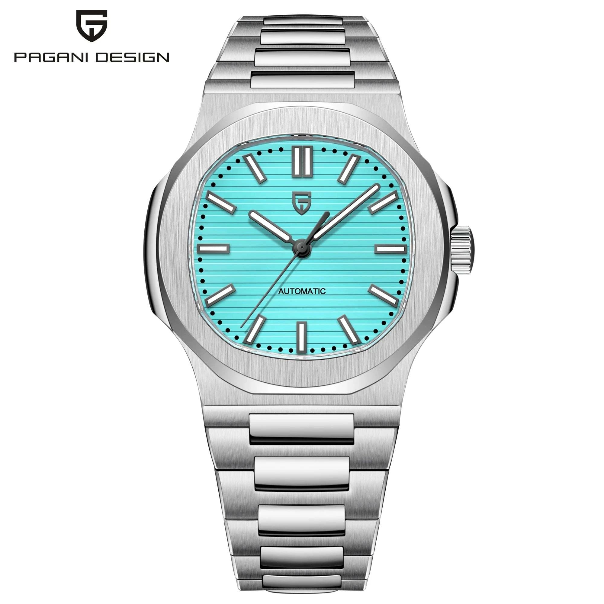 Pagani Design 40MM Automatic Men's Watch with Sapphire Glass-Ice Blue / france