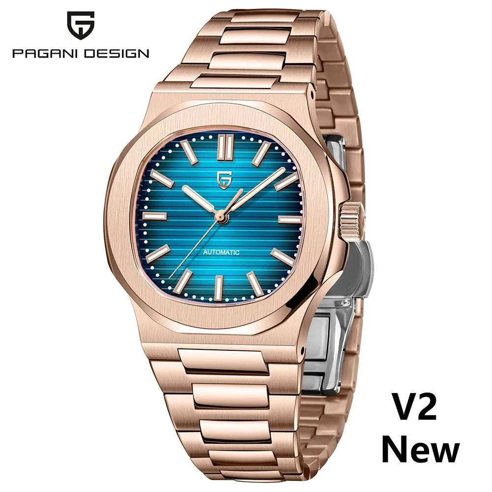 Pagani Design 40MM Automatic Men's Watch with Sapphire Glass-Ice Blue / france