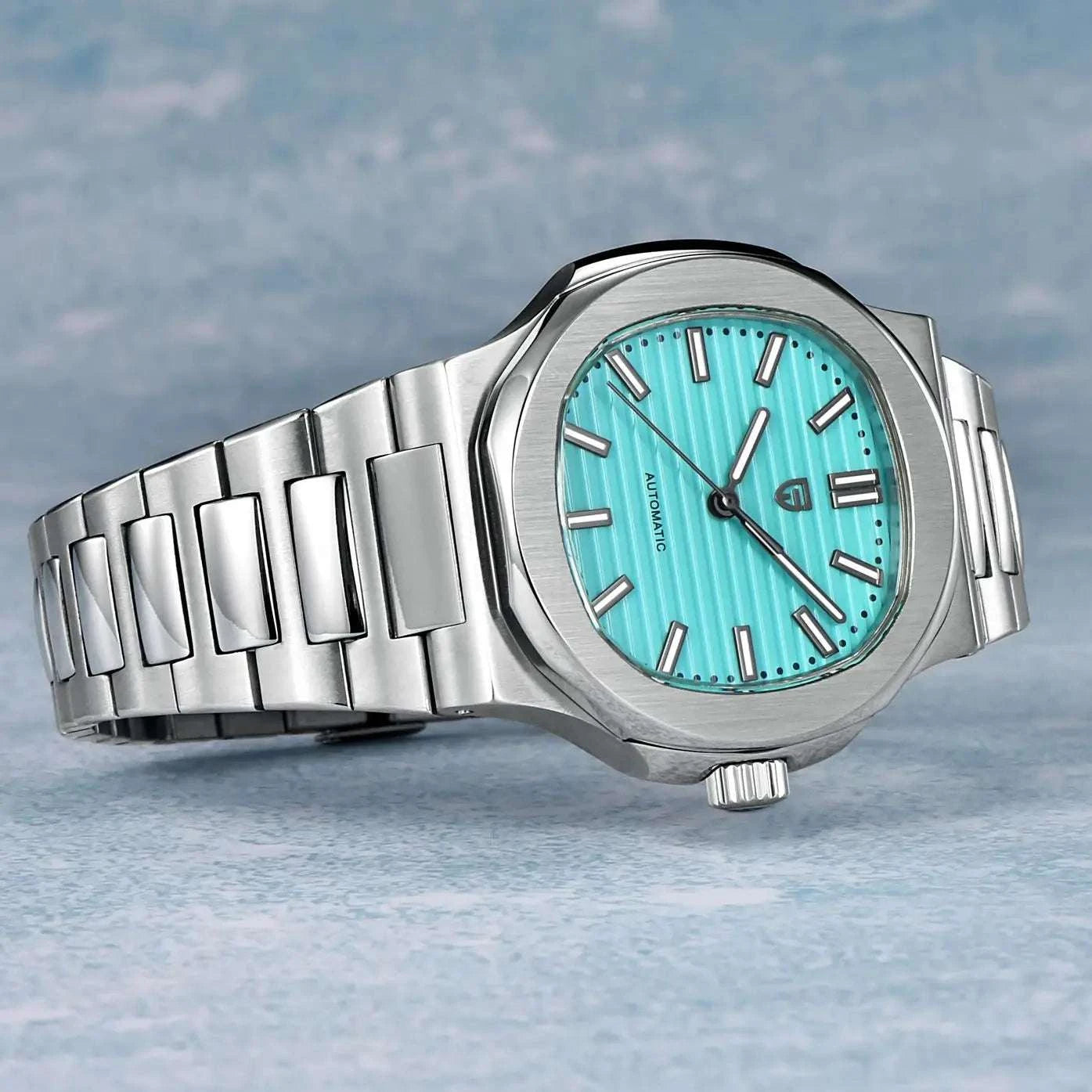 Pagani Design 40MM Automatic Men's Watch with Sapphire Glass-Ice Blue / france
