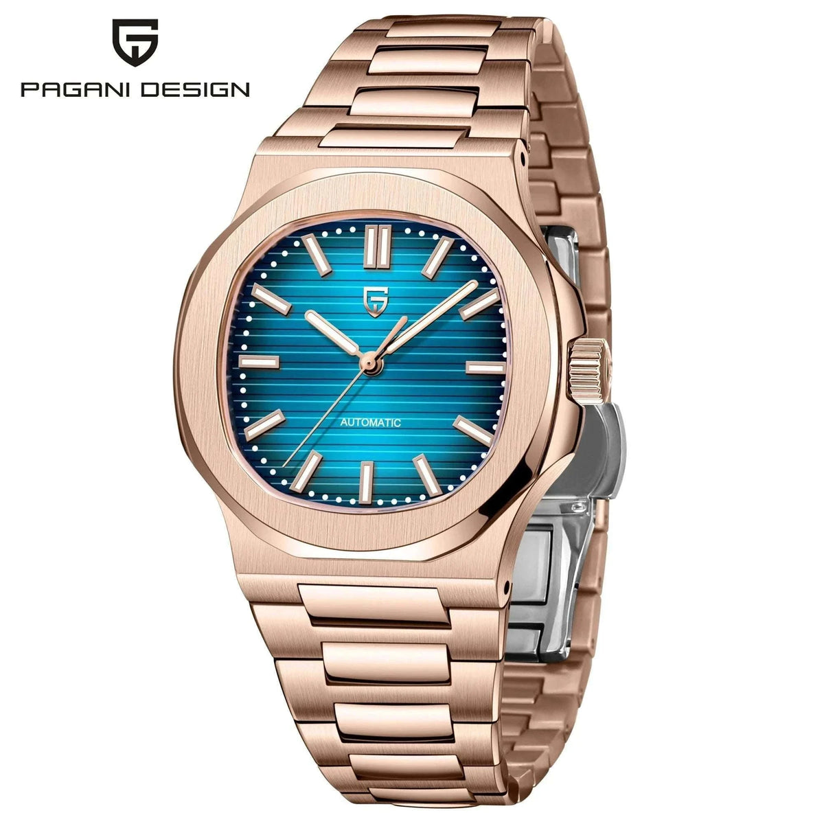 Pagani Design 40MM Automatic Men's Watch with Sapphire Glass-Ice Blue / france