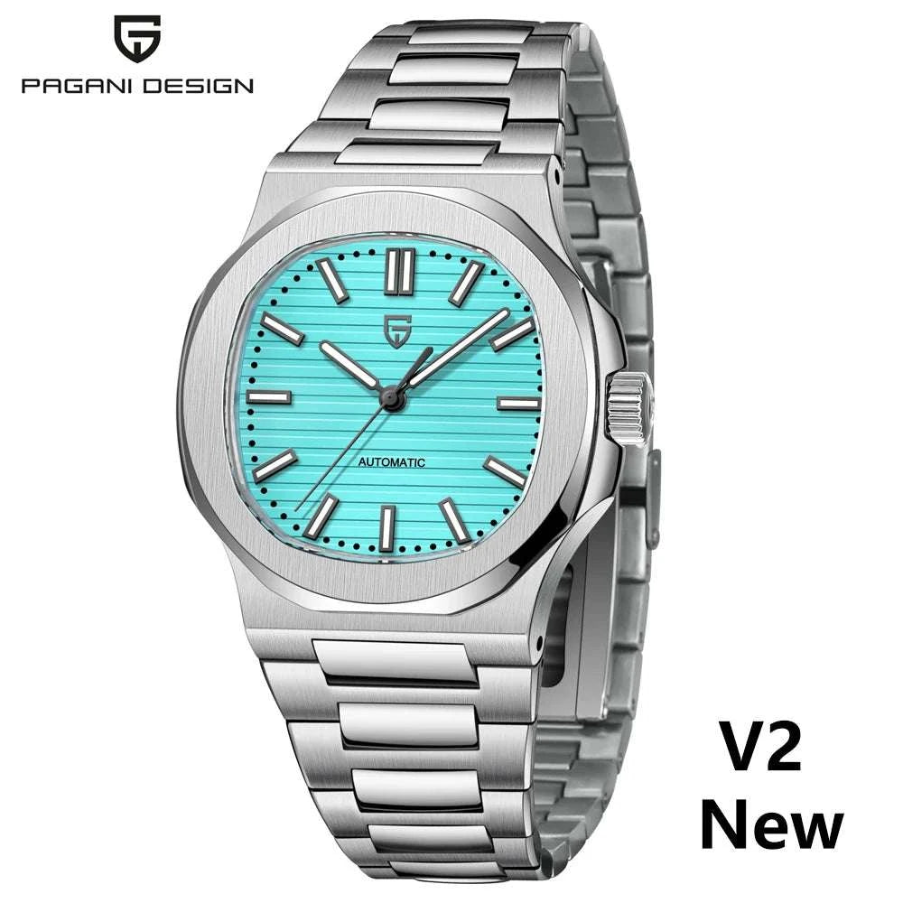 Pagani Design 40MM Automatic Men's Watch with Sapphire Glass-Ice Blue / france