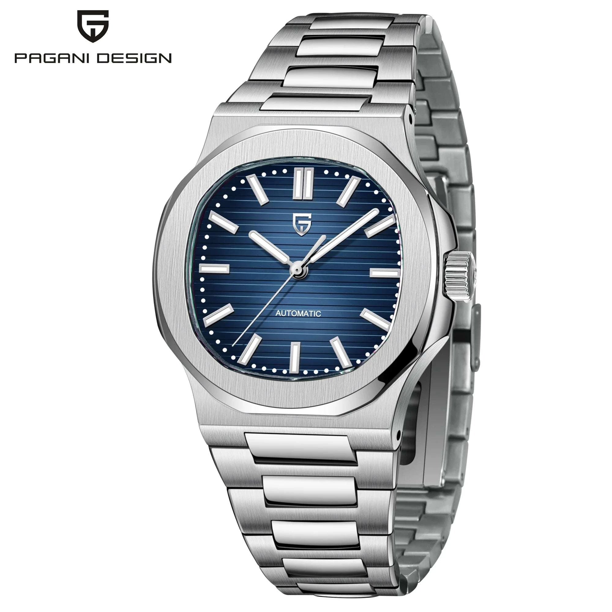 Pagani Design 40MM Automatic Men's Watch with Sapphire Glass-Ice Blue / france