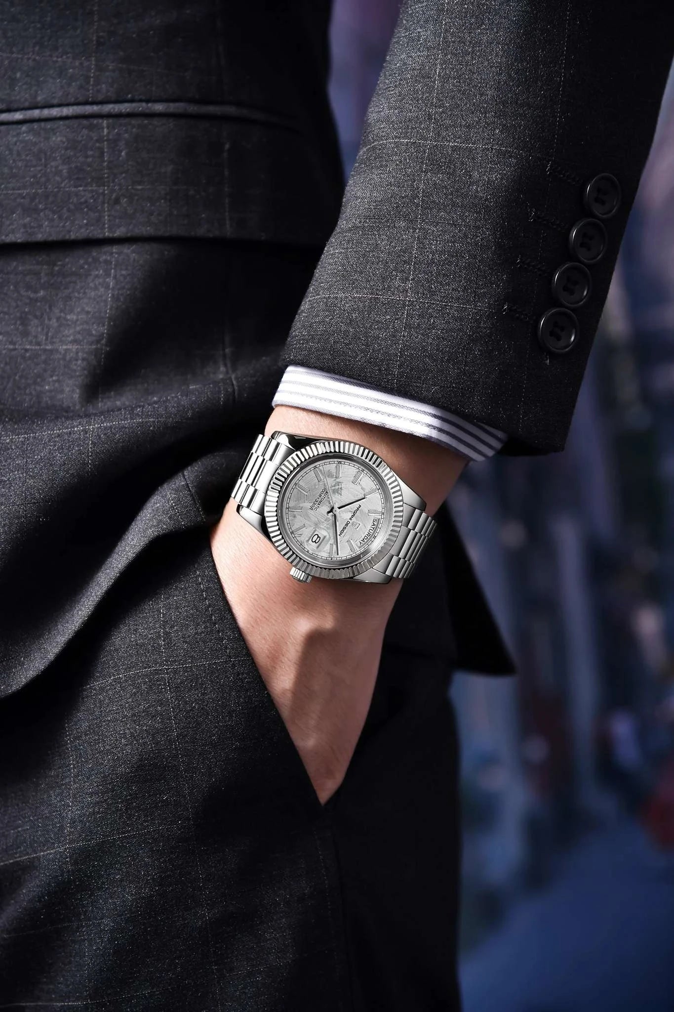 Pagani Design Automatic Gold Watch 40MM Sapphire Steel Waterproof-Rose Gold Green / Italy