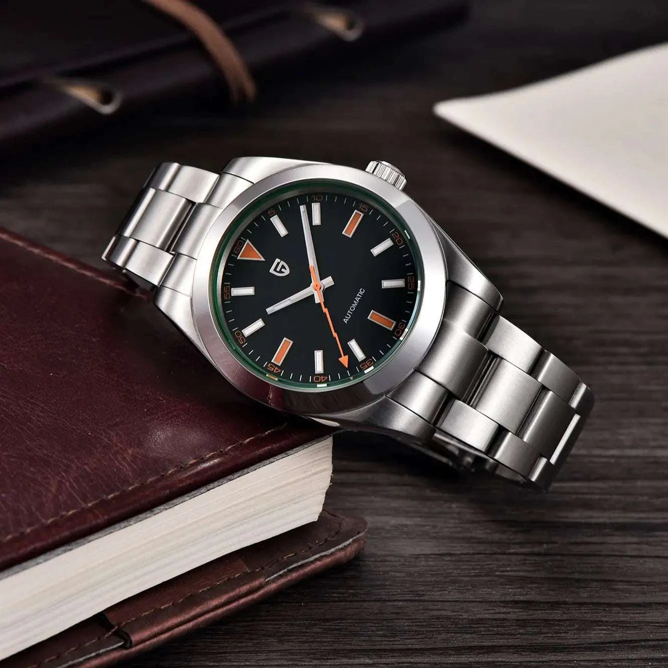 Pagani Design Automatic Men's Watch Green Dial Sapphire Crystal-Black / Japan NH35A Movt / UNITED KINGDOM