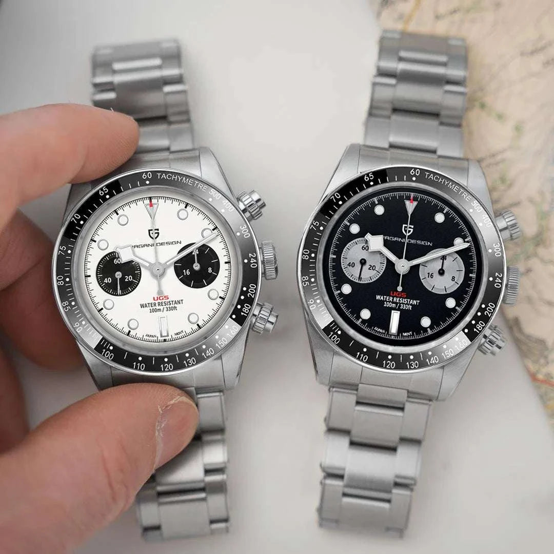 Pagani Design BB Panda Chronograph Men's Watch 100M Waterproof-Blue / United States