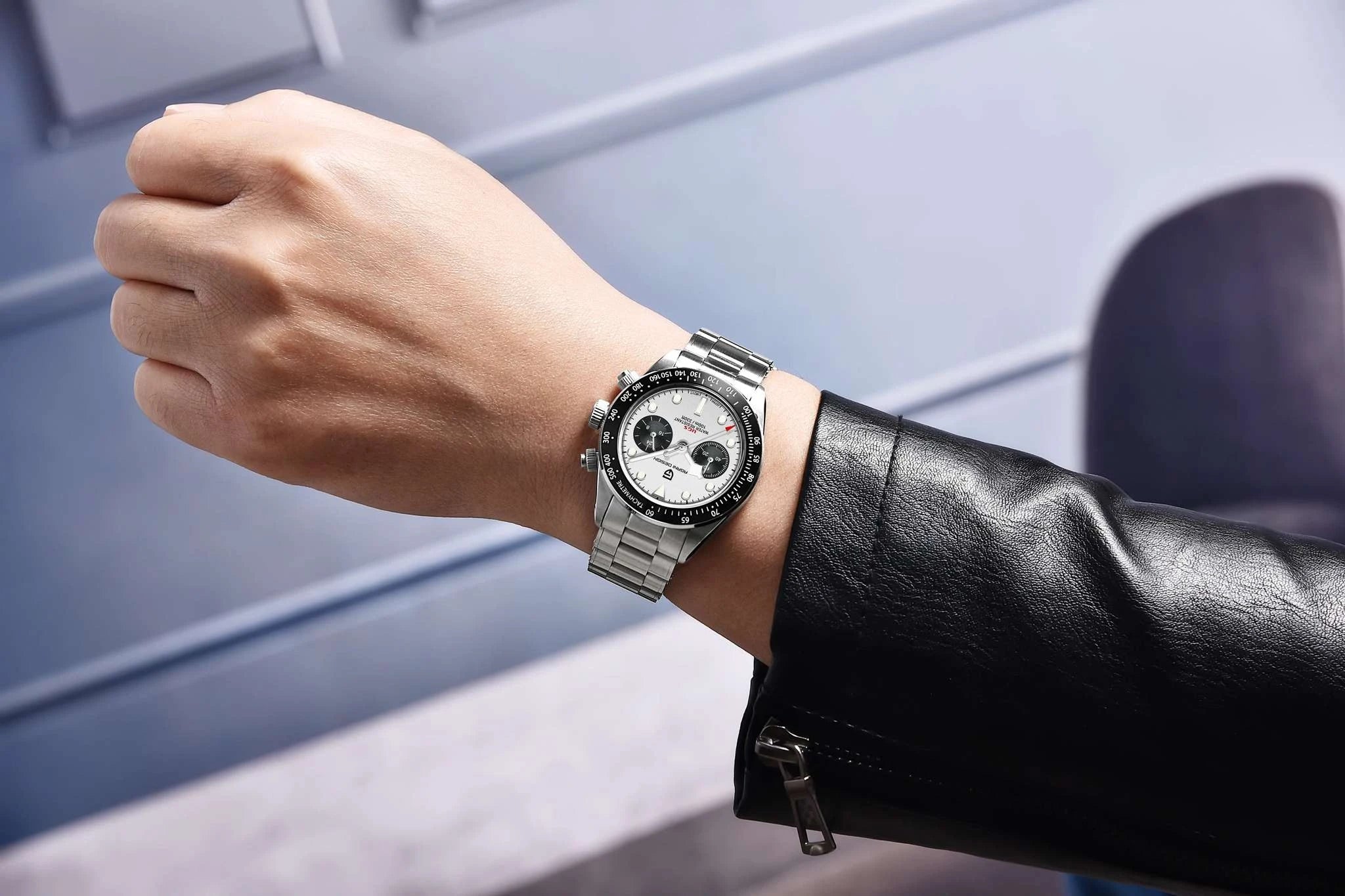 Pagani Design BB Panda Chronograph Men's Watch 100M Waterproof-Blue / United States