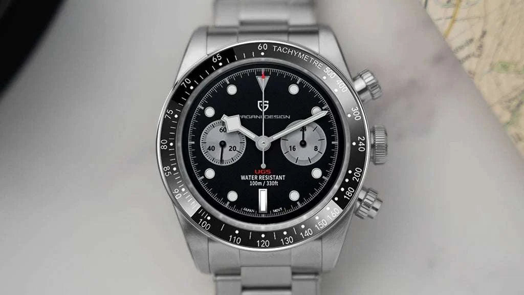 Pagani Design BB Panda Chronograph Men's Watch 100M Waterproof-Blue / United States