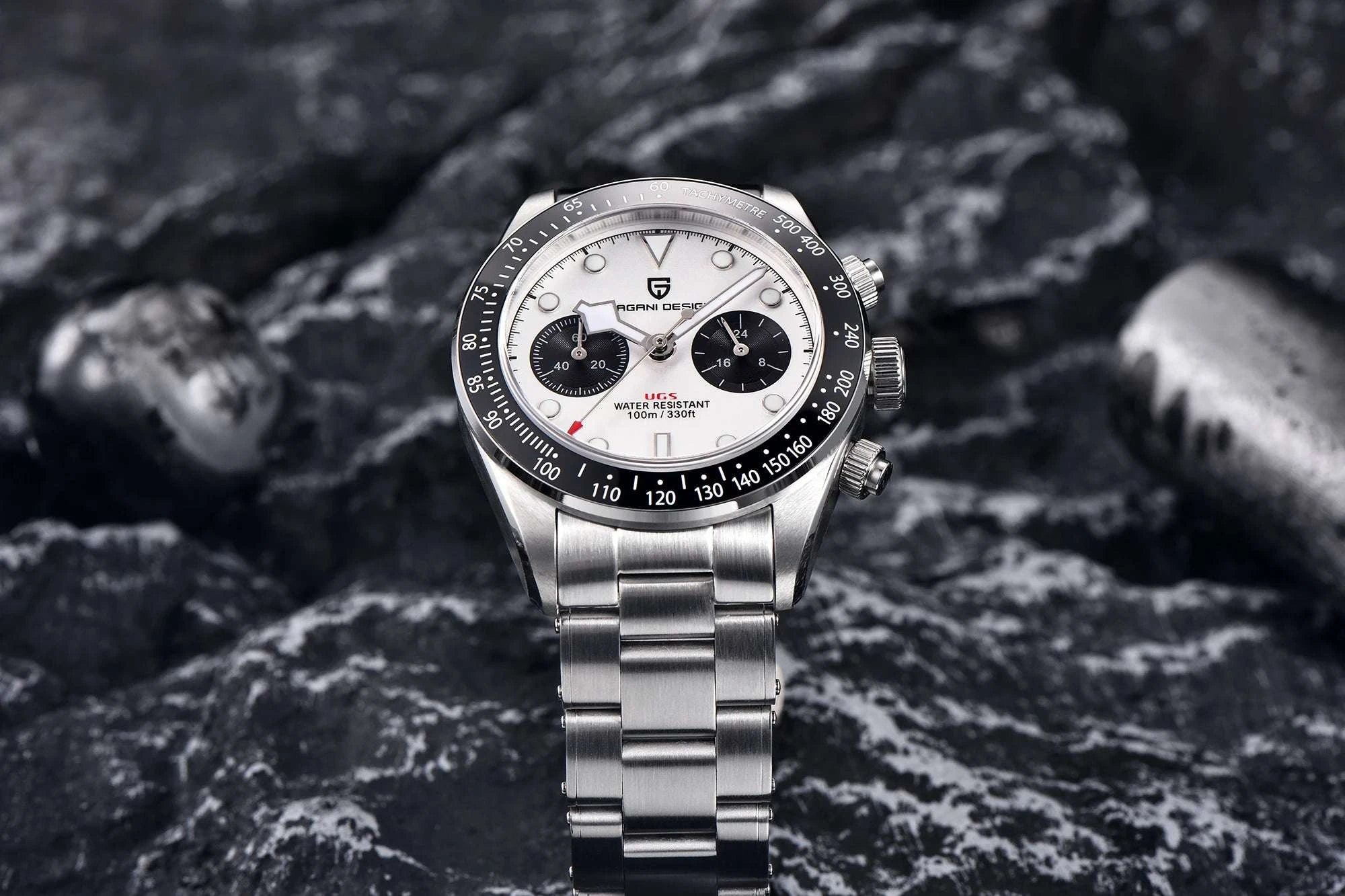 Pagani Design BB Panda Chronograph Men's Watch 100M Waterproof-Blue / United States