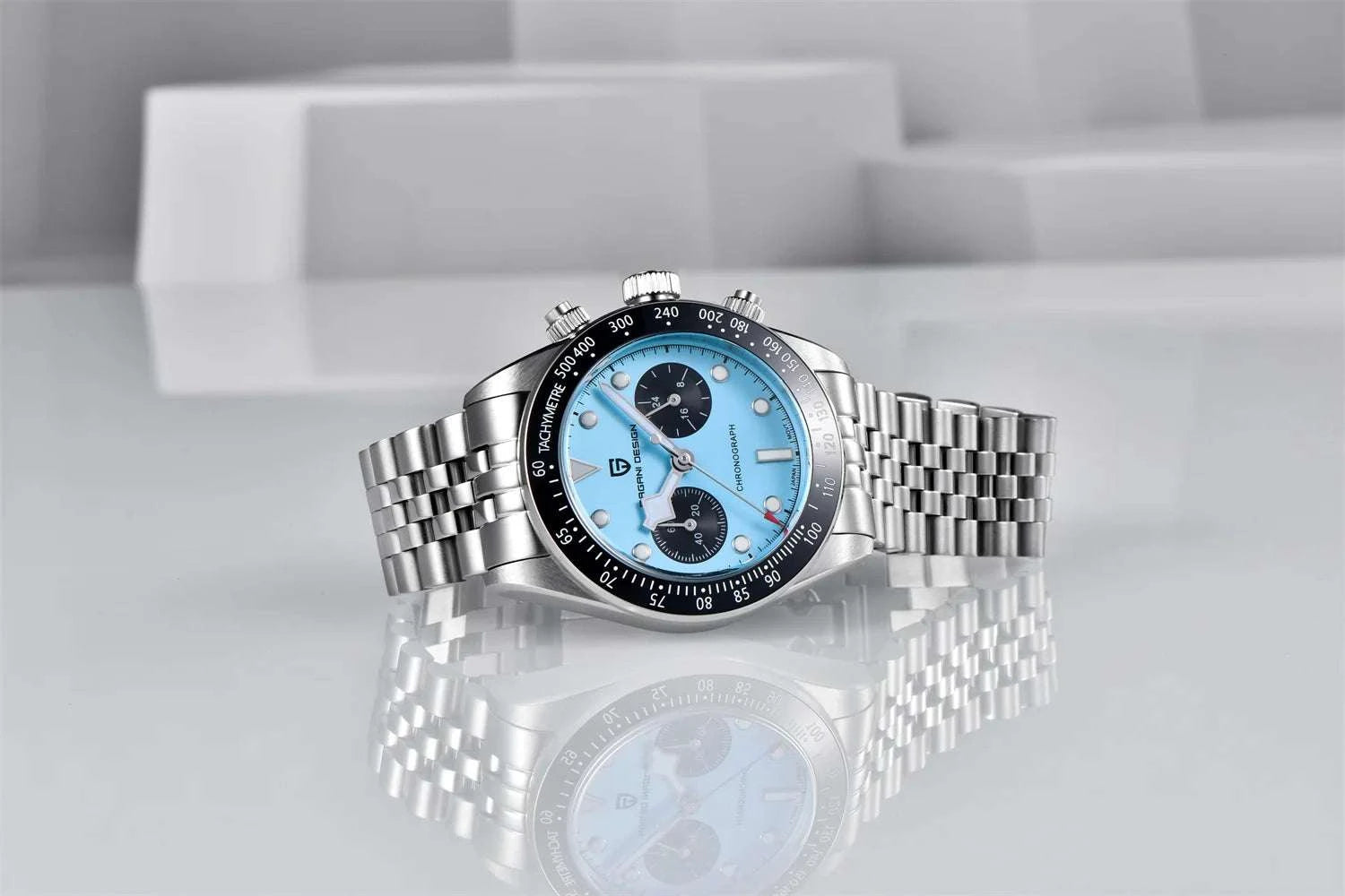 Pagani Design BB Panda Chronograph Watch Stainless Steel 100M-White / United States