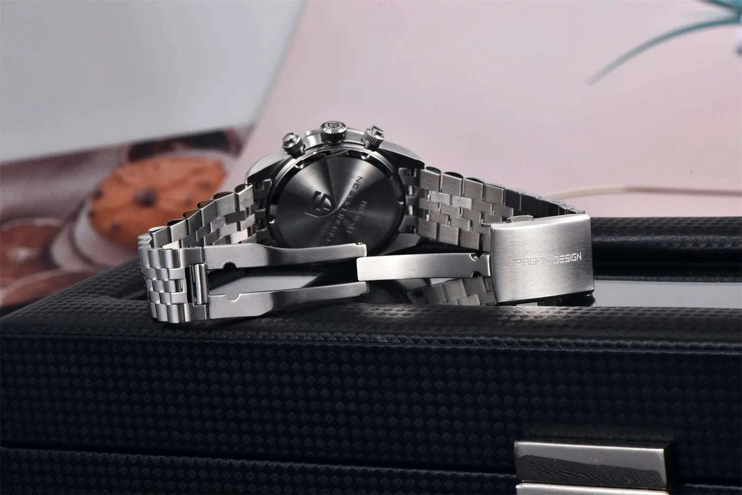 Pagani Design BB Panda Chronograph Watch Stainless Steel 100M-White / United States