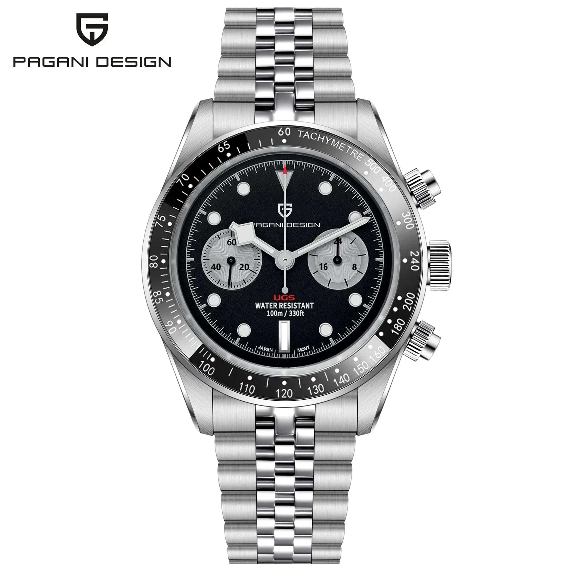 Pagani Design BB Panda Chronograph Watch Stainless Steel 100M-White / United States
