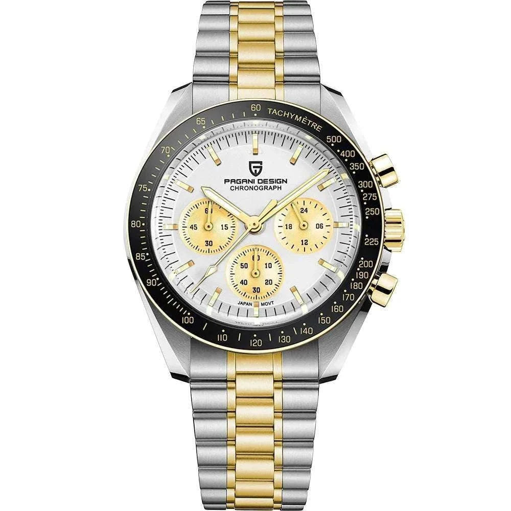 Pagani Design Chronograph Men’s Watch Sapphire Quartz 100M Water-Black / france