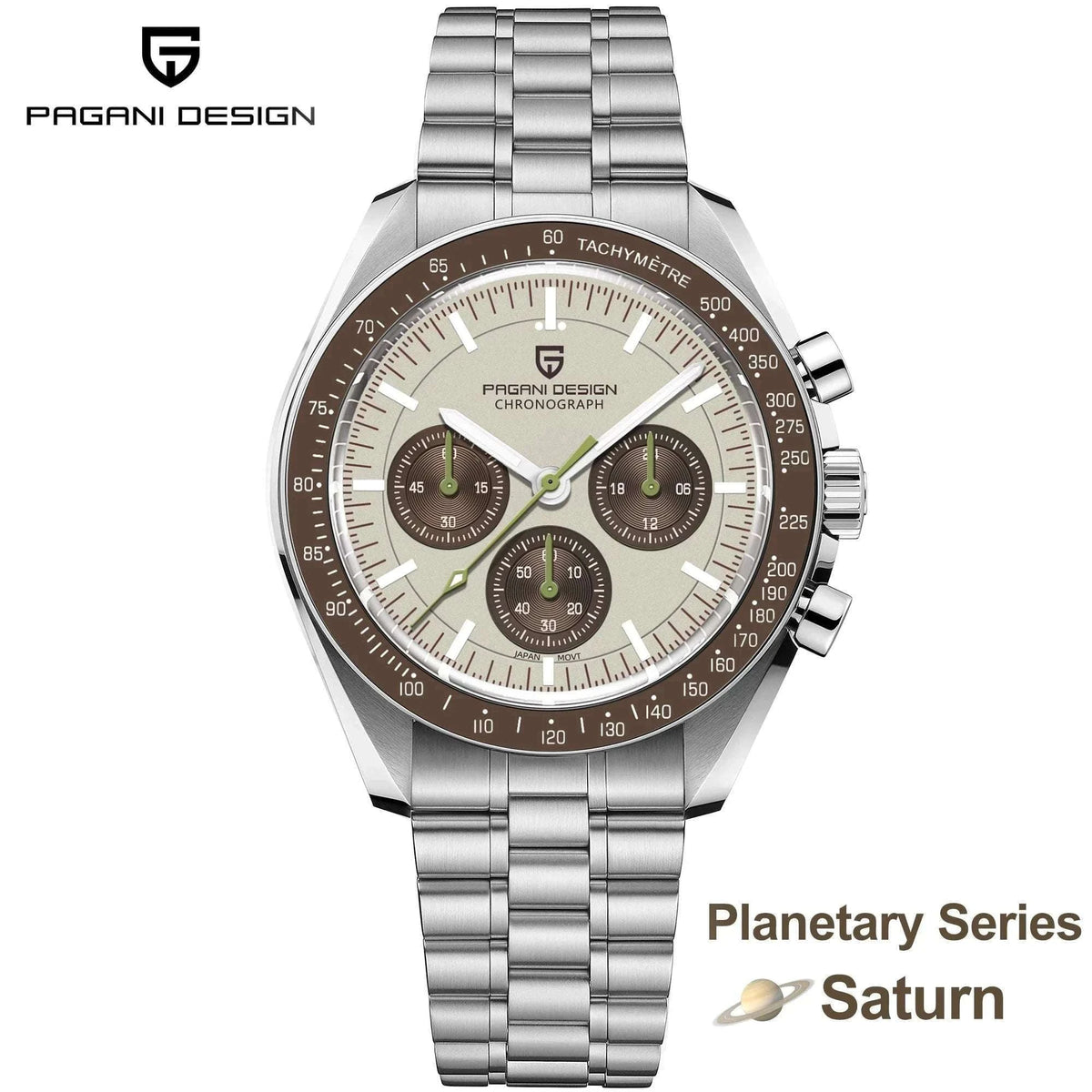 Pagani Design Chronograph Men’s Watch Sapphire Quartz 100M Water-Black / france