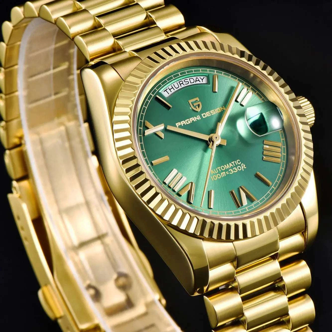 Pagani Design DD36 Automatic Watch 36mm Sapphire Steel 10Bar-Gold / france