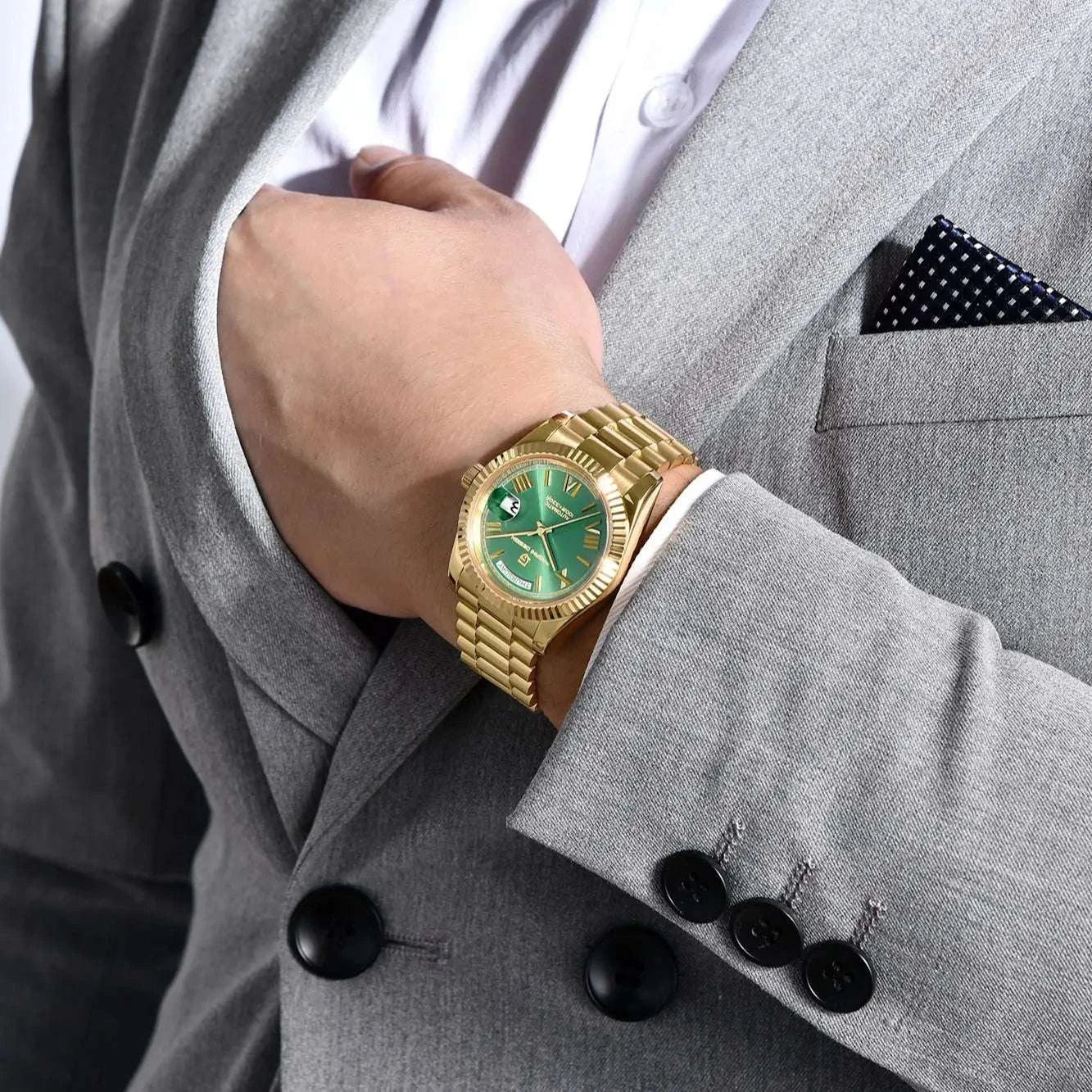 Pagani Design DD36 Automatic Watch 36mm Sapphire Steel 10Bar-Gold / france