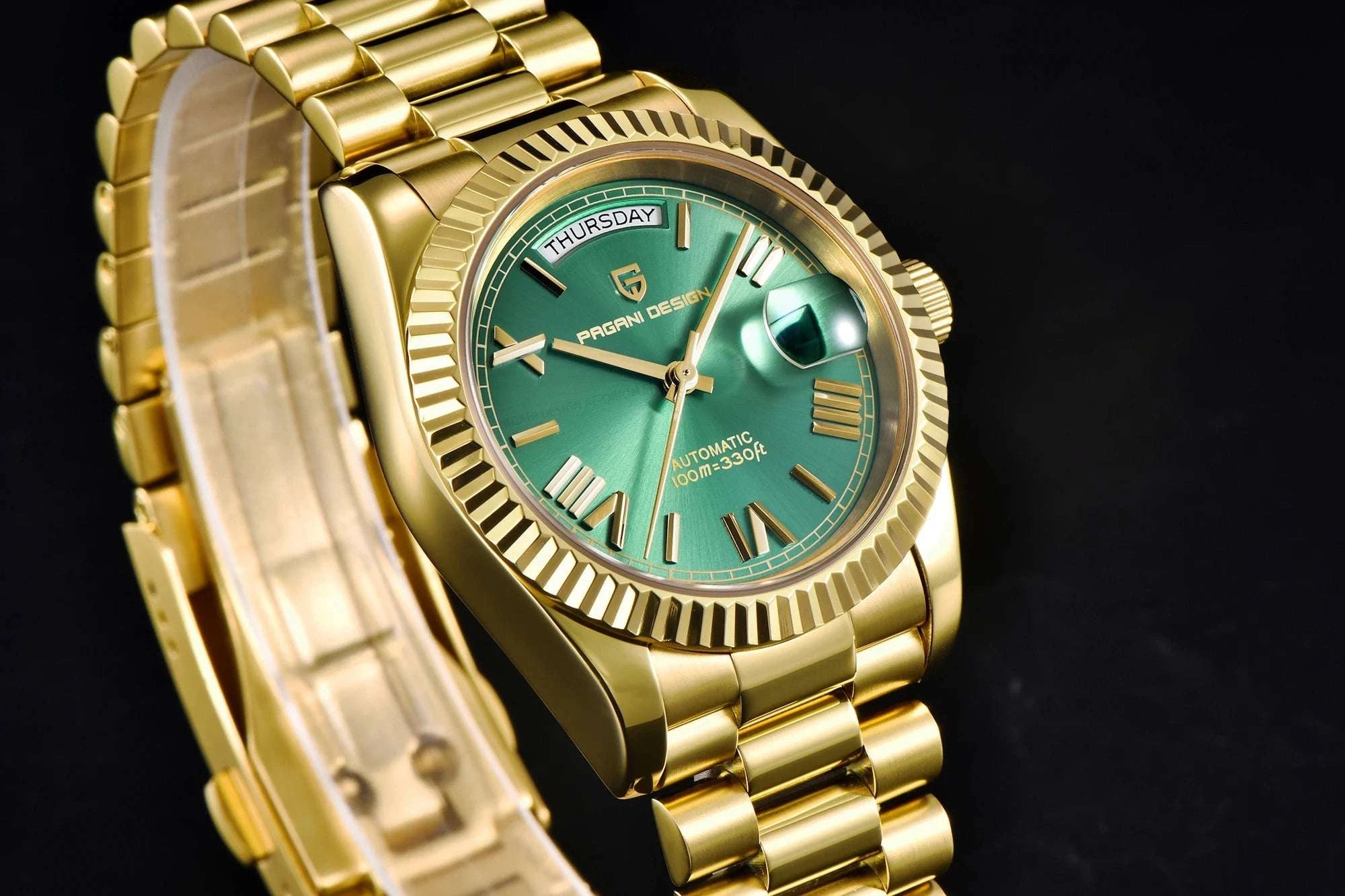 Pagani Design DD36 Automatic Watch 36mm Sapphire Steel 10Bar-Gold / france
