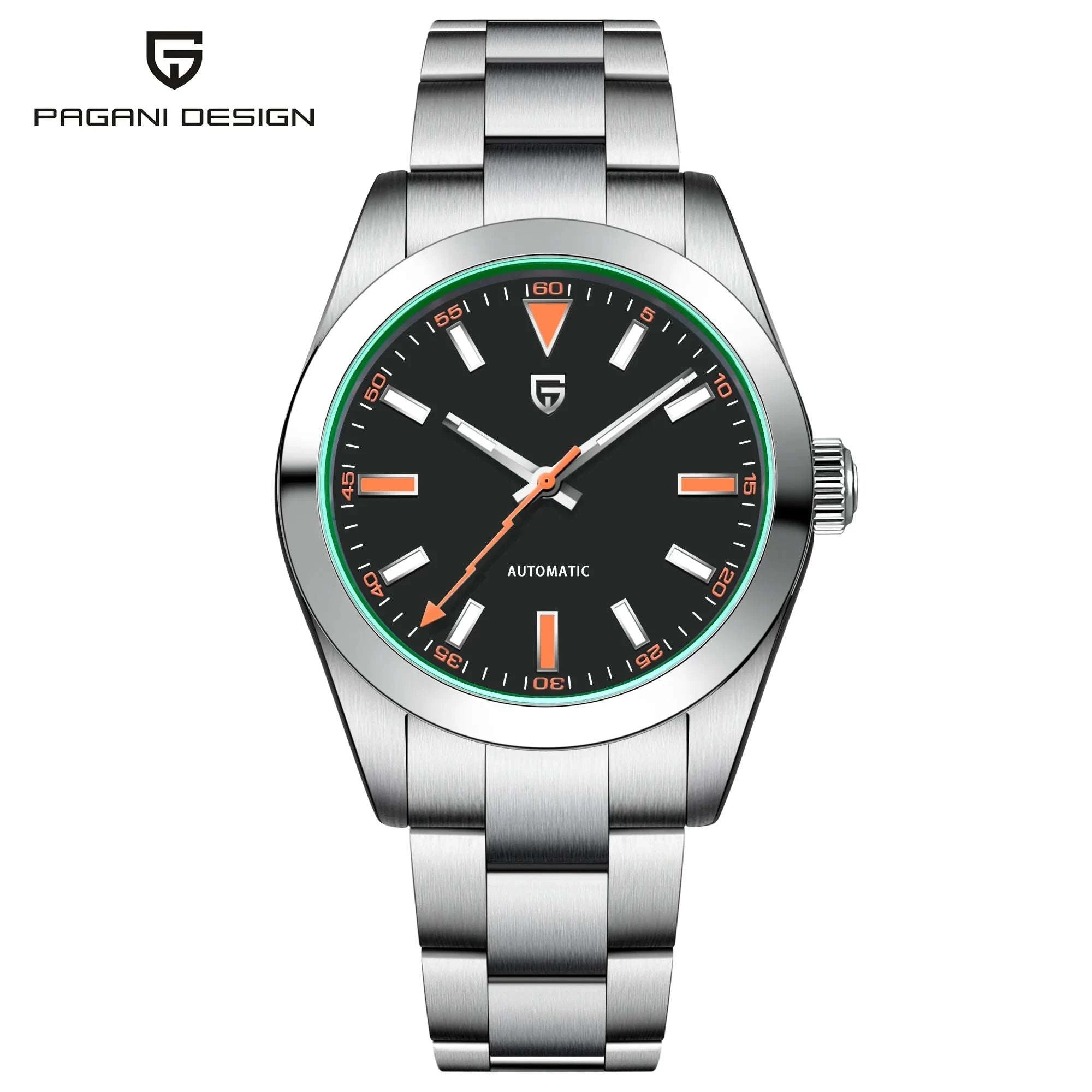 Pagani Design Green Sapphire Automatic Watch Stainless Steel 100M-Blue / TMI NH35A / spain