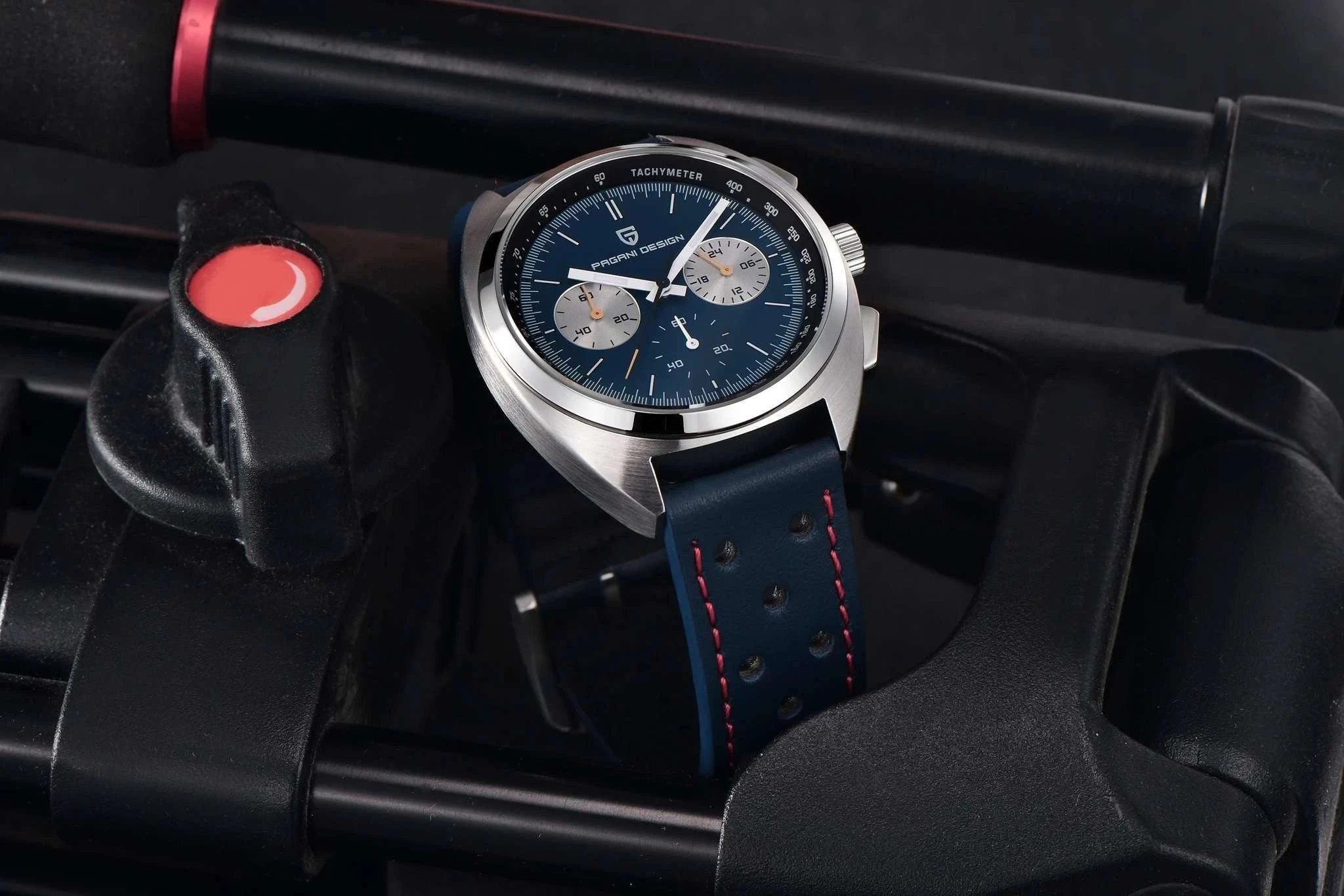 Pagani Design Panda Dial Chronograph Watch Sapphire Steel 10Bar-White / United States