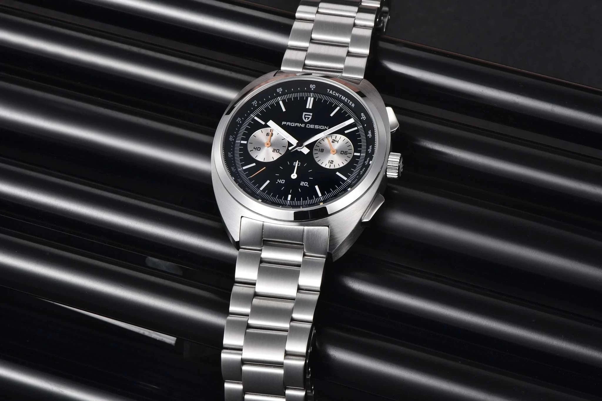 Pagani Design Panda Dial Chronograph Watch VK63 Sapphire-