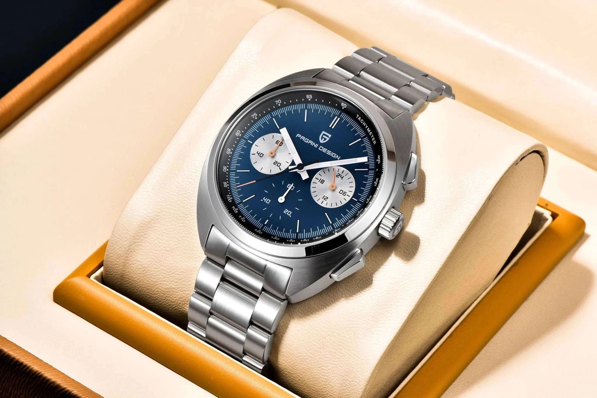 Pagani Design Panda Dial Chronograph Watch VK63 Sapphire-
