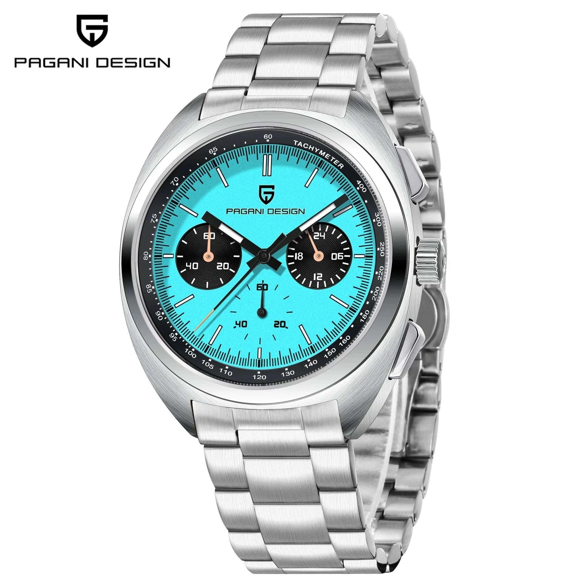 Pagani Design Panda Dial Chronograph Watch VK63 Sapphire-