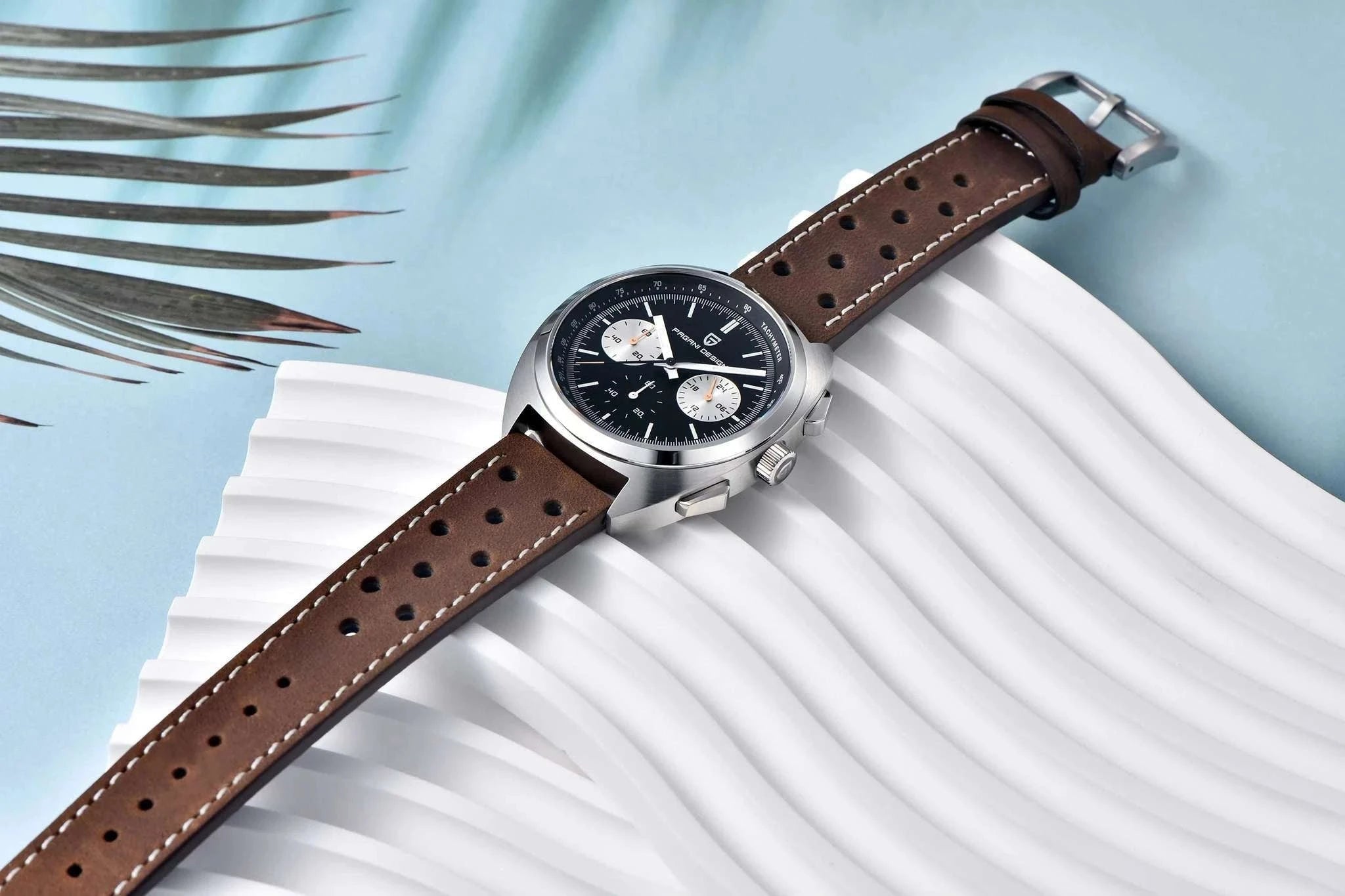 Pagani Design Panda Dial Chronograph Watch VK63 Sapphire-