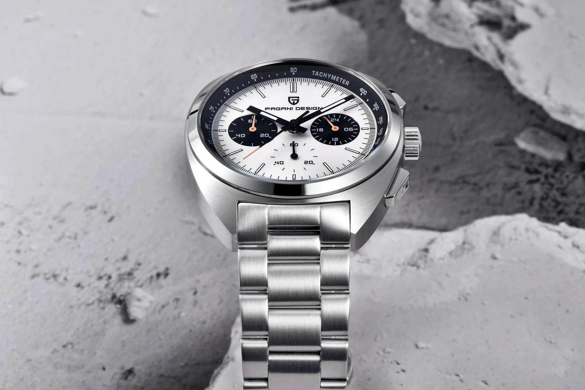 Pagani Design Panda Dial Chronograph Watch VK63 Sapphire-