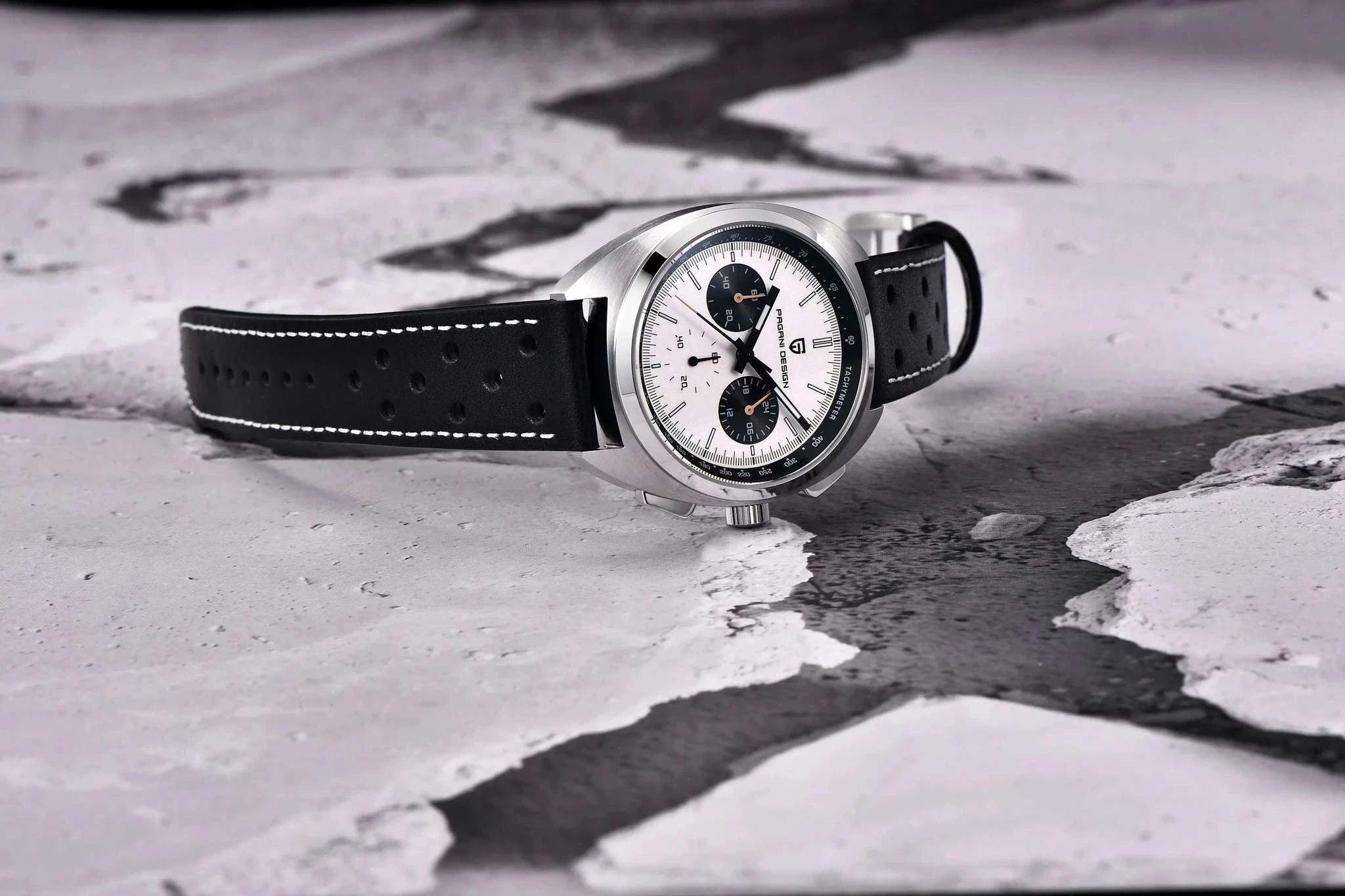 Pagani Design Panda Dial Chronograph Watch VK63 Sapphire-