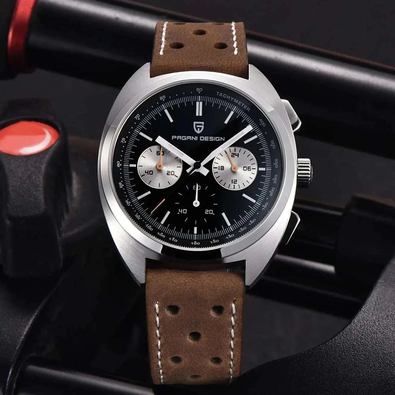 Pagani Design Panda Dial Chronograph Watch VK63 Sapphire-