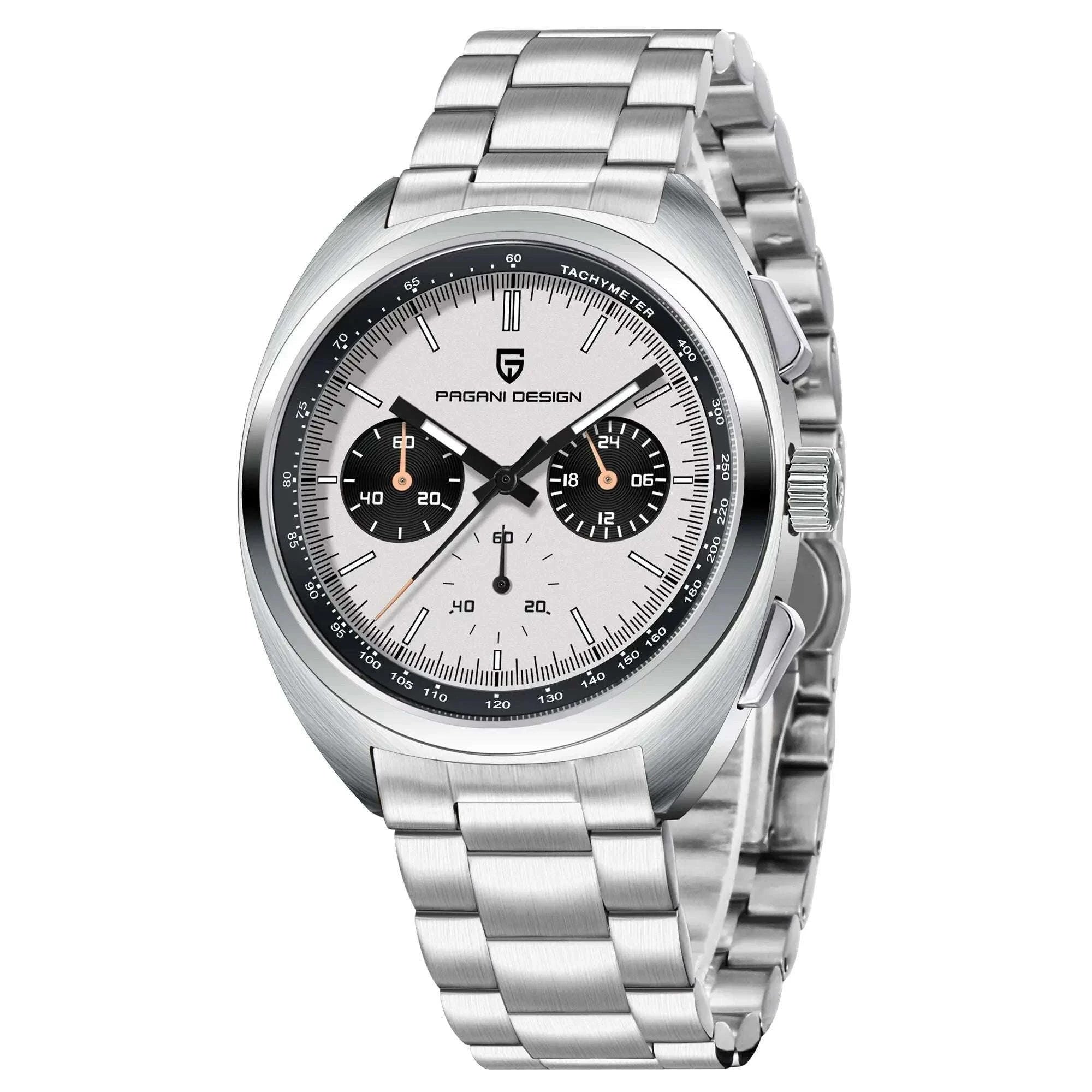 Pagani Design Panda Dial Chronograph Watch VK63 Sapphire-