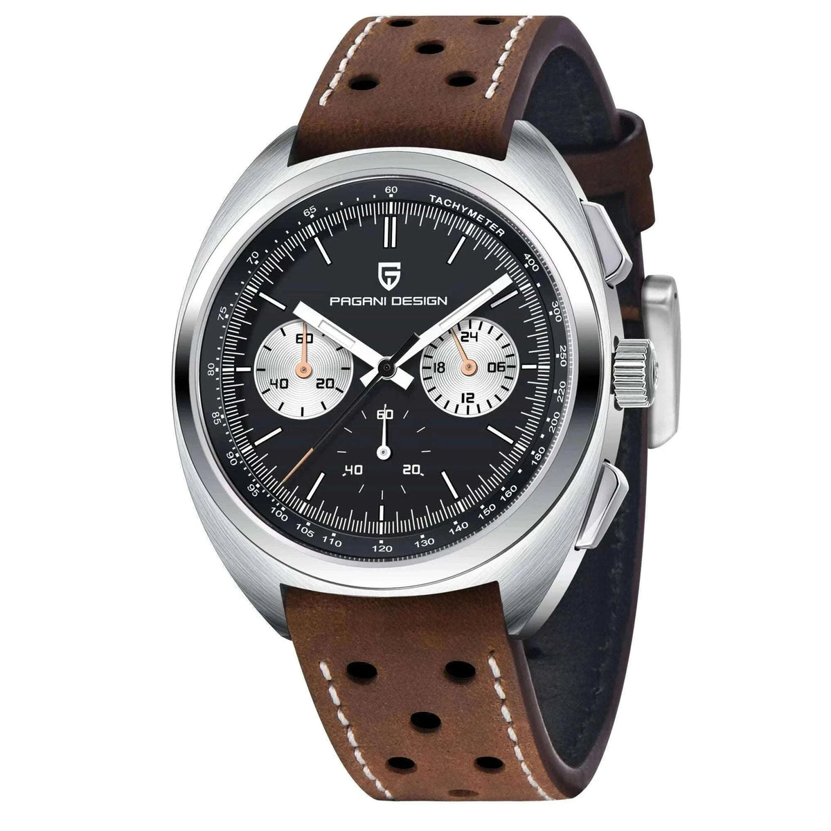 Pagani Design Panda Dial Chronograph Watch VK63 Sapphire-Steel Blue / france