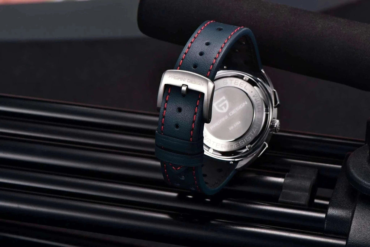 Pagani Design Panda Dial Chronograph Watch VK63 Sapphire-Steel Blue / france
