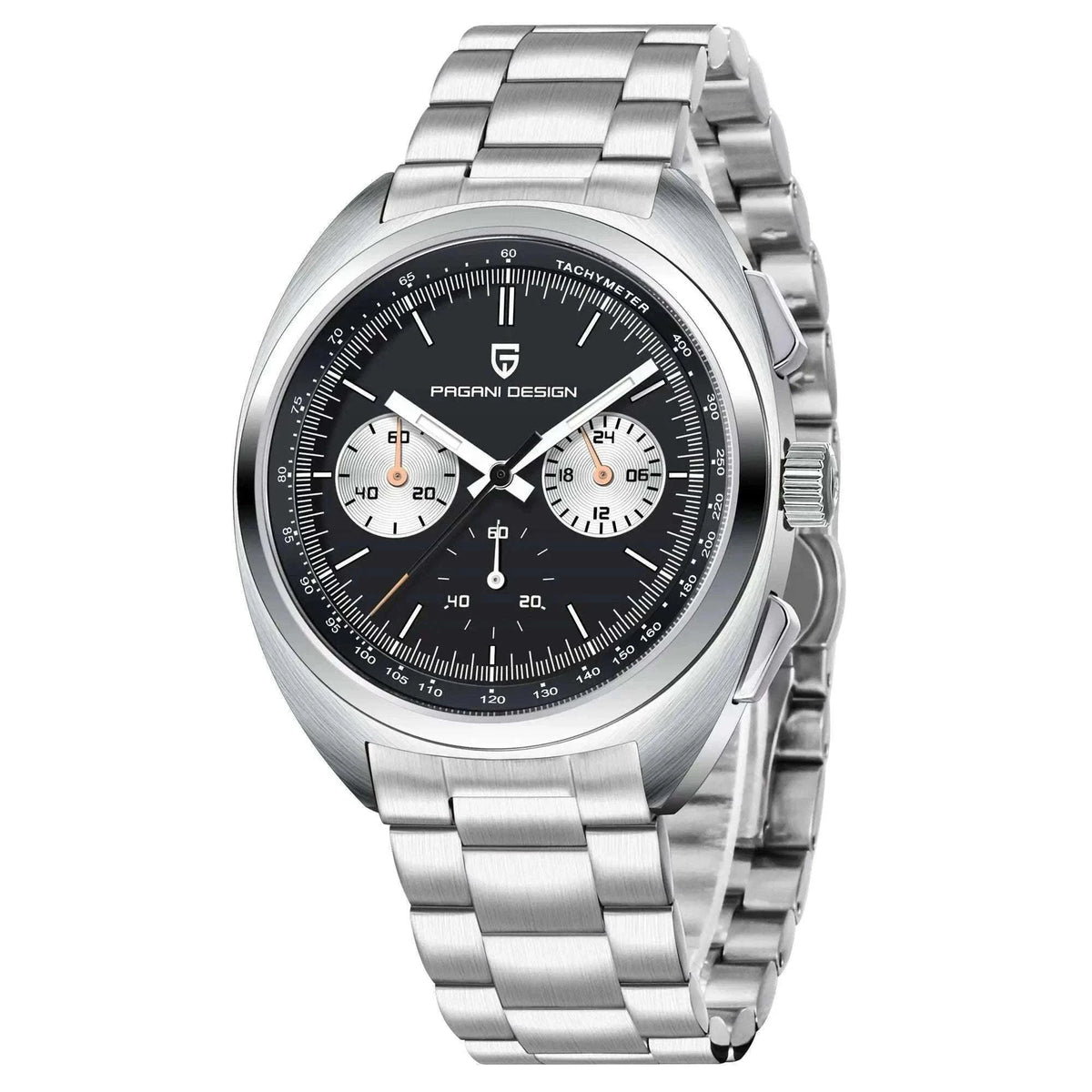 Pagani Design Panda Dial Chronograph Watch VK63 Sapphire-Steel Blue / france