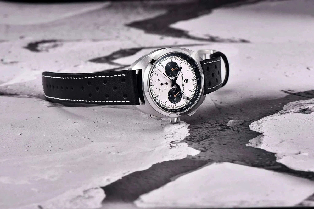 Pagani Design Panda Dial Chronograph Watch VK63 Sapphire-Steel Blue / france