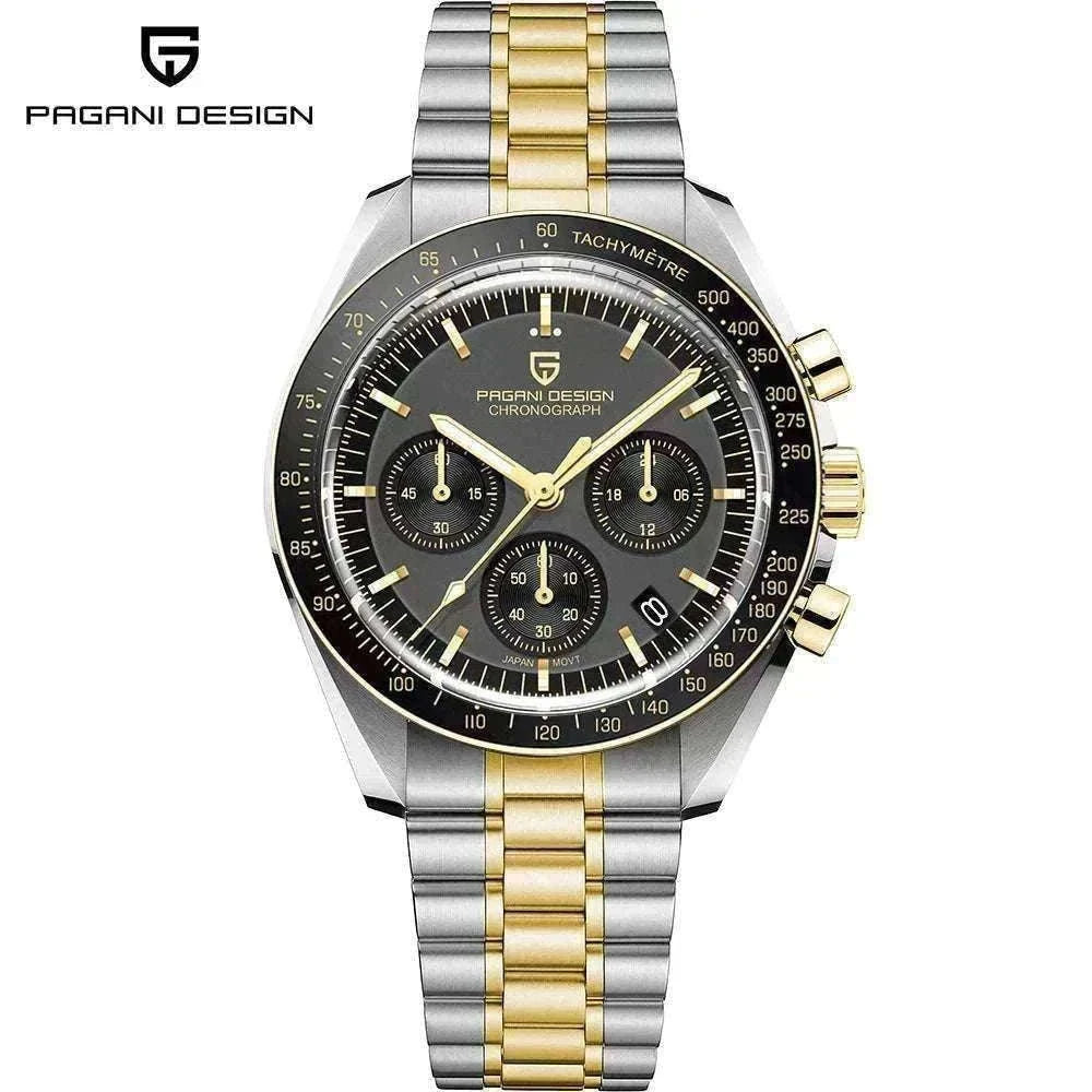 Pagani Design PD-1701 Chronograph Watch Sapphire 100M Waterproof-Gold / GERMANY