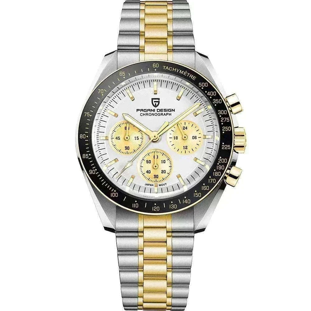 Pagani Design PD-1701 Chronograph Watch Sapphire 100M Waterproof-Gold / GERMANY