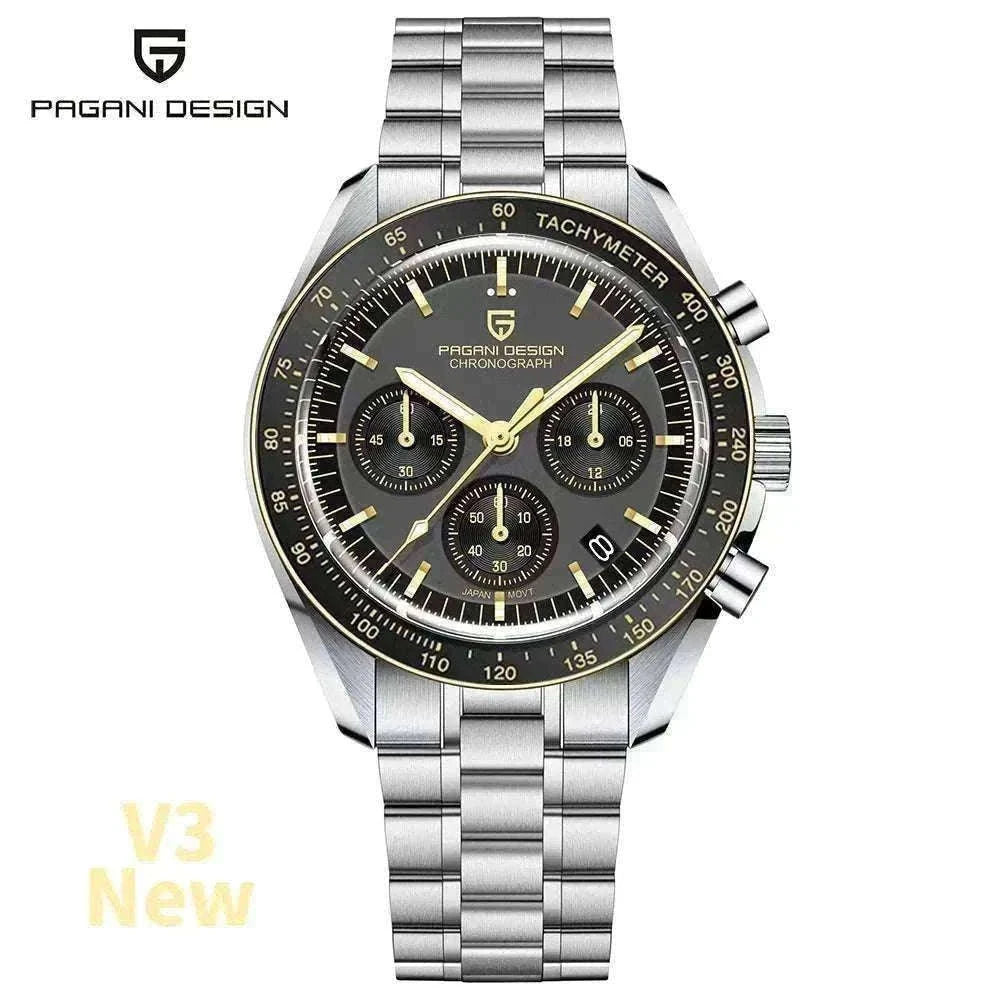 Pagani Design PD-1701 Chronograph Watch Sapphire 100M Waterproof-Gold / GERMANY