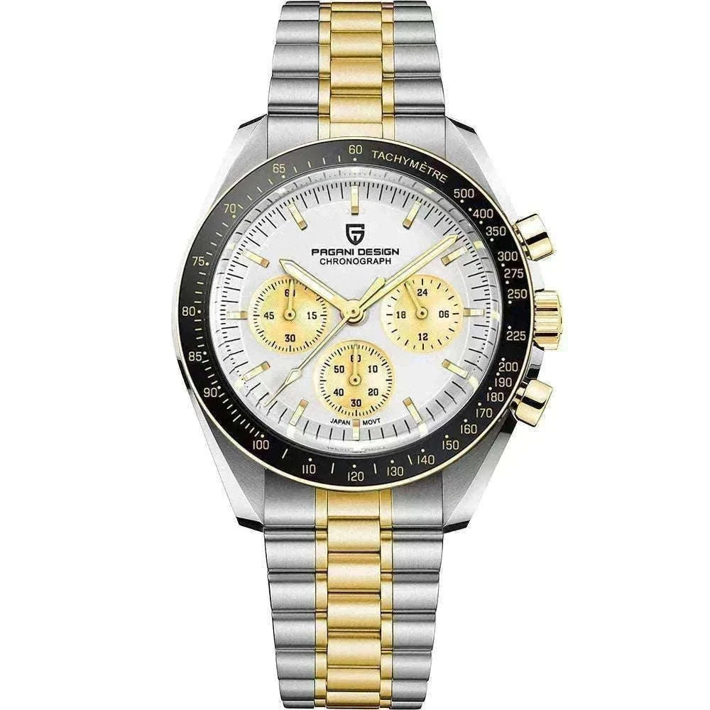 Pagani Design PD-1701 Chronograph Watch Sapphire 100M Waterproof-Gold / GERMANY