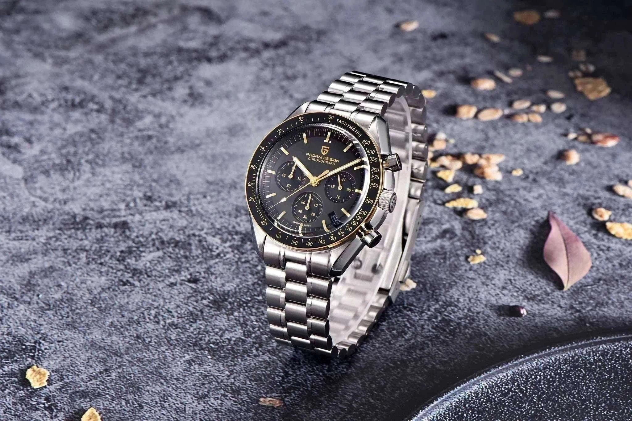 Pagani Design PD-1701 Chronograph Watch Sapphire 100M Waterproof-Gold / GERMANY