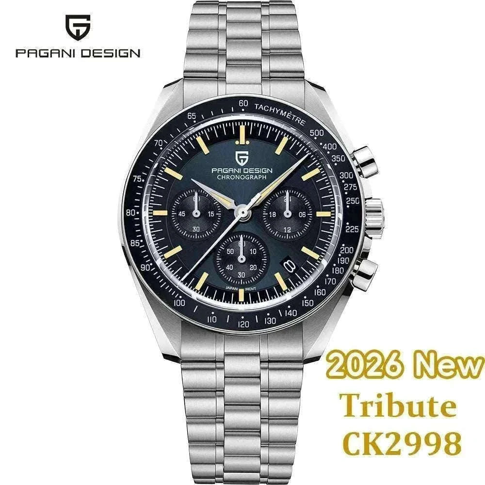Pagani Design PD-1701 Chronograph Watch Sapphire 100M Waterproof-Gold / GERMANY