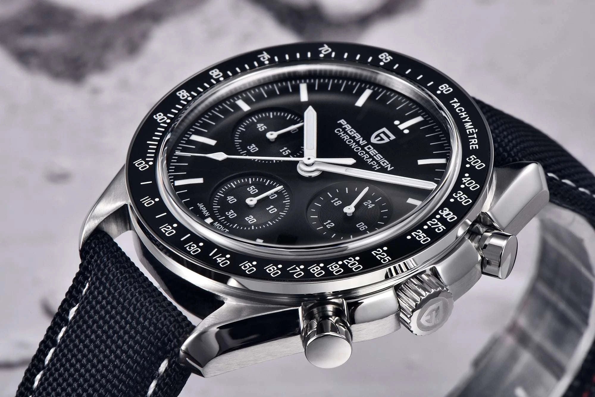 Pagani Design PD-1701 Moon Chronograph Quartz Watch 100M-Sky Blue / No / United States