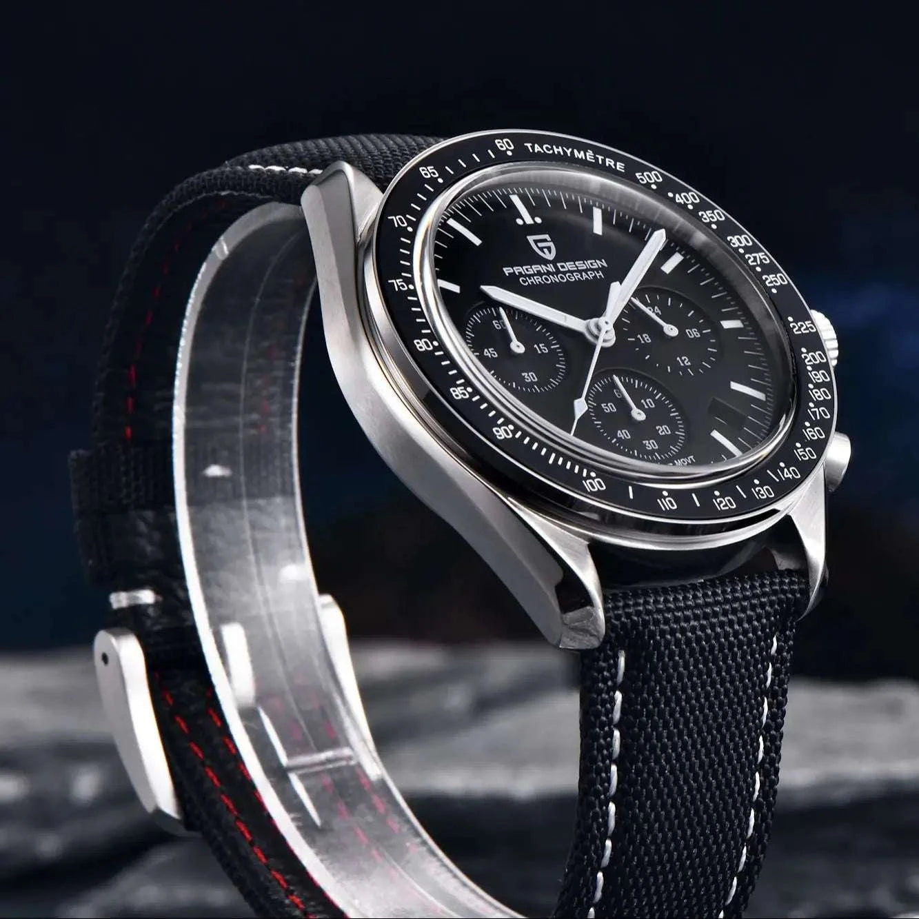 Pagani Design PD-1701 Moon Chronograph Quartz Watch 100M-Sky Blue / No / United States